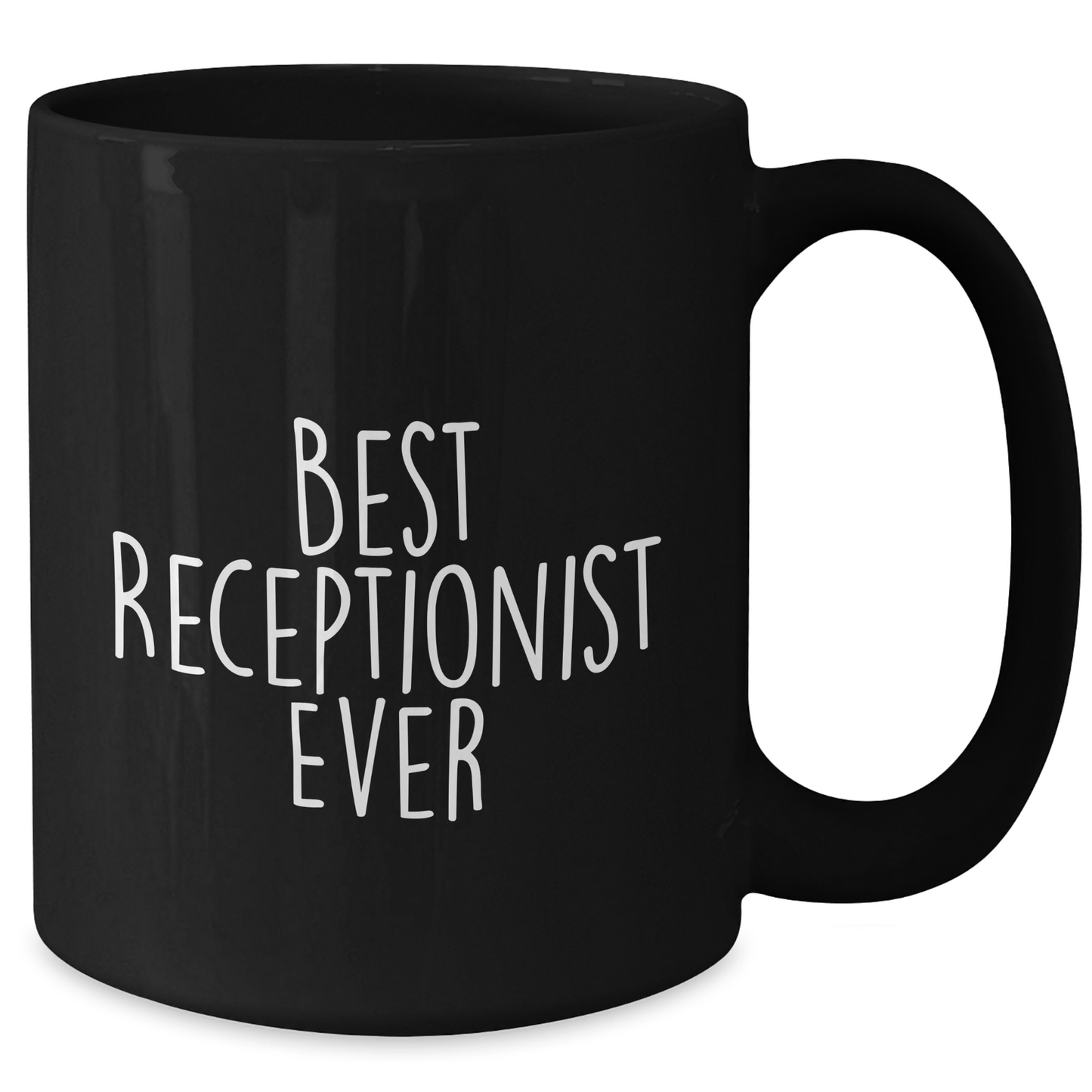 Funny Best Receptionist Ever Gifts for Receptionist Black Coffee Mug from Coworkers, 11oz or 15oz, Microwave and Dishwasher Safe - Additional