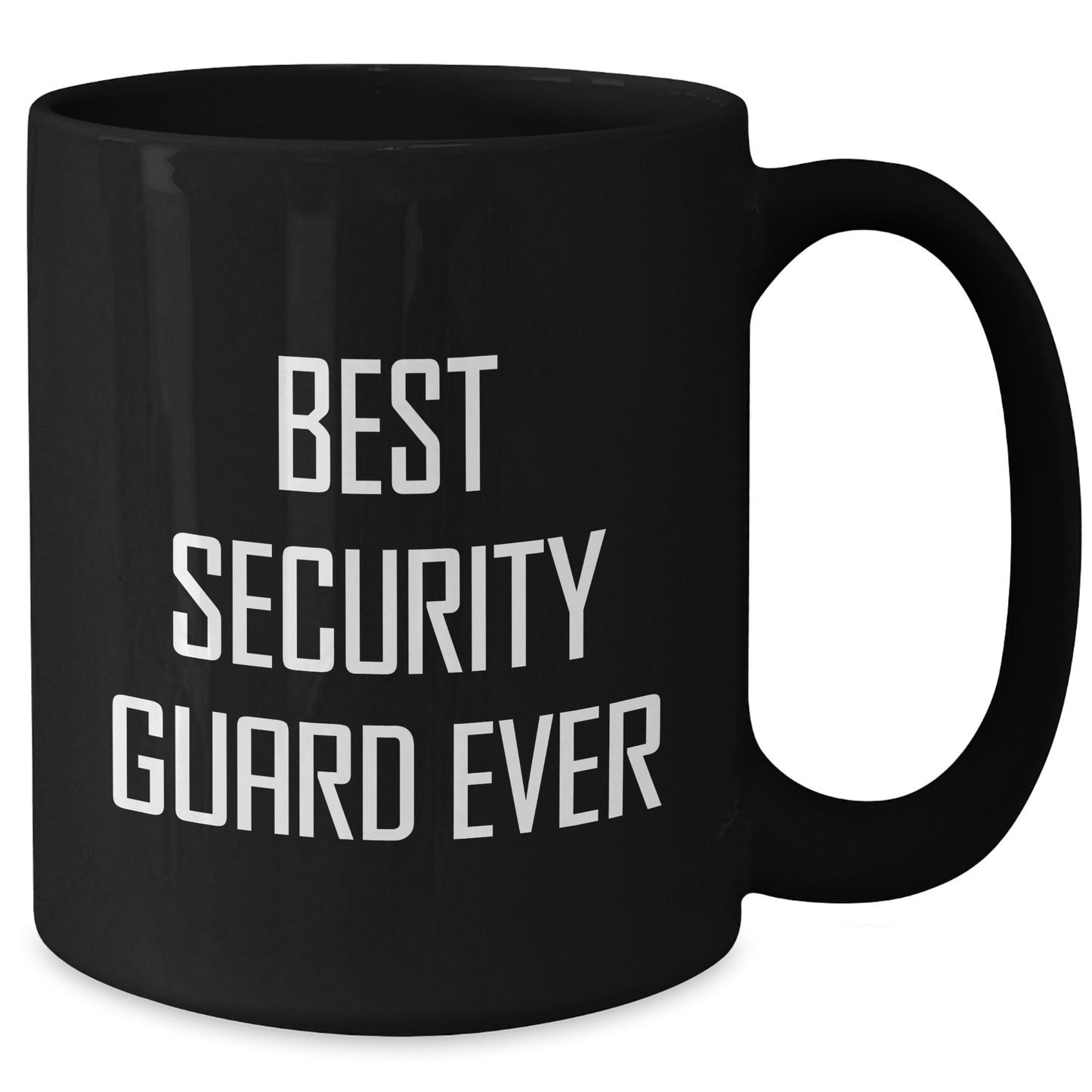 Security Guard Funny Gifts from Friends - Best Security Guard Ever Black Coffee Mug for Graduation Unique Gifts, 11oz/15oz, Microwave Dishwasher Safe - Additional