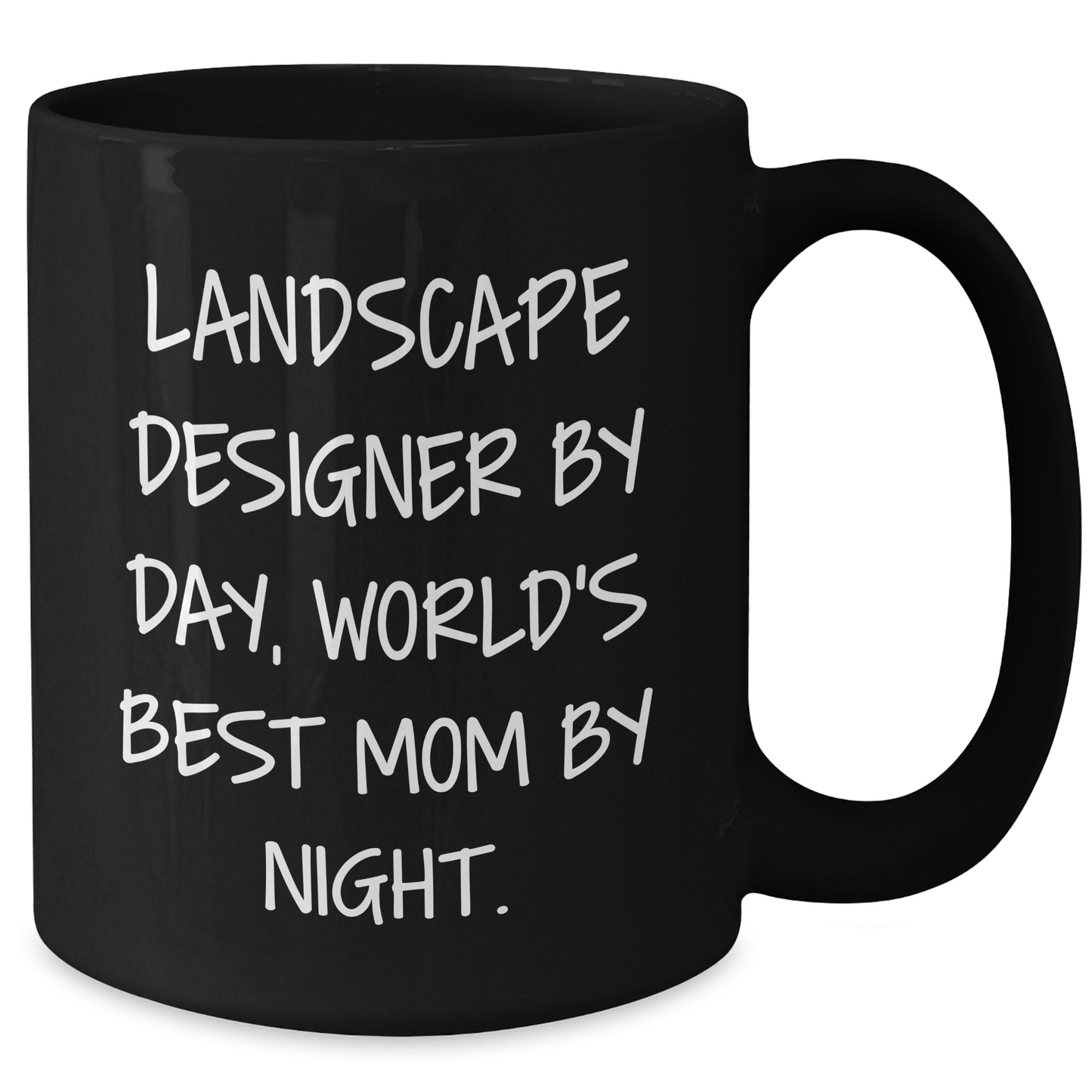 Funny Landscape Designer Gifts from Mom to Landscape Designer Graduate, Black Coffee Mug for Women, 'Landscape Designer By Day, World's Best Mom By Night.' - Additional