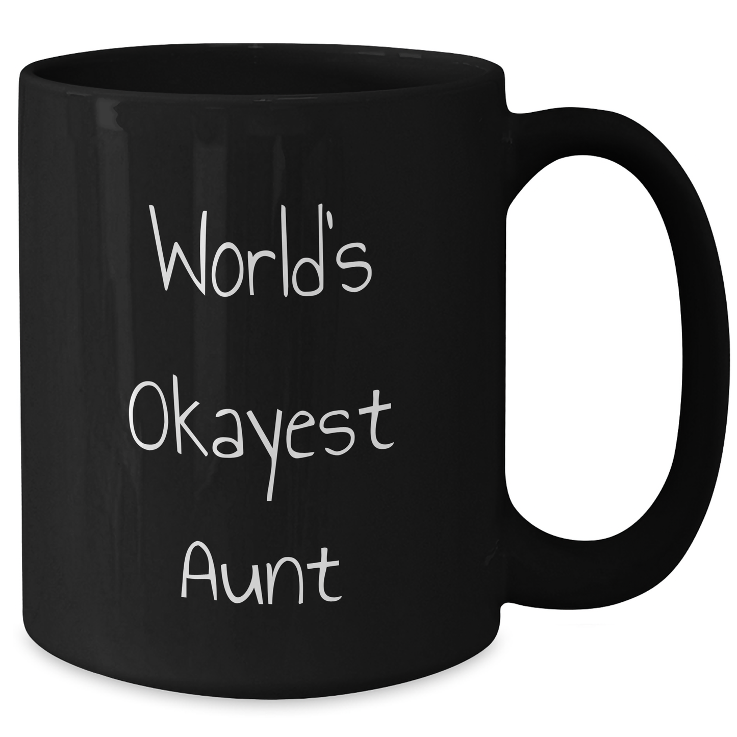 Funny World's Okayest Aunt Black Coffee Mugs for Graduation Gifts from Family or Friends - Additional