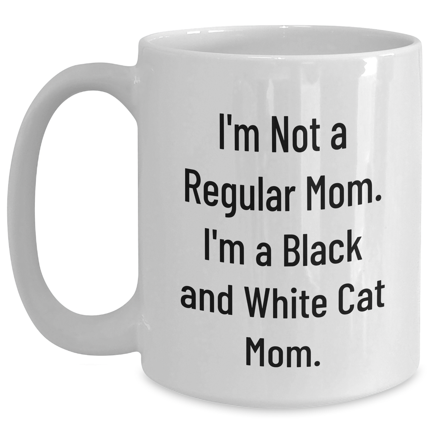 Funny Black and White Cat Mom Graduation White Coffee Mug Gifts from Family to Friends - Main