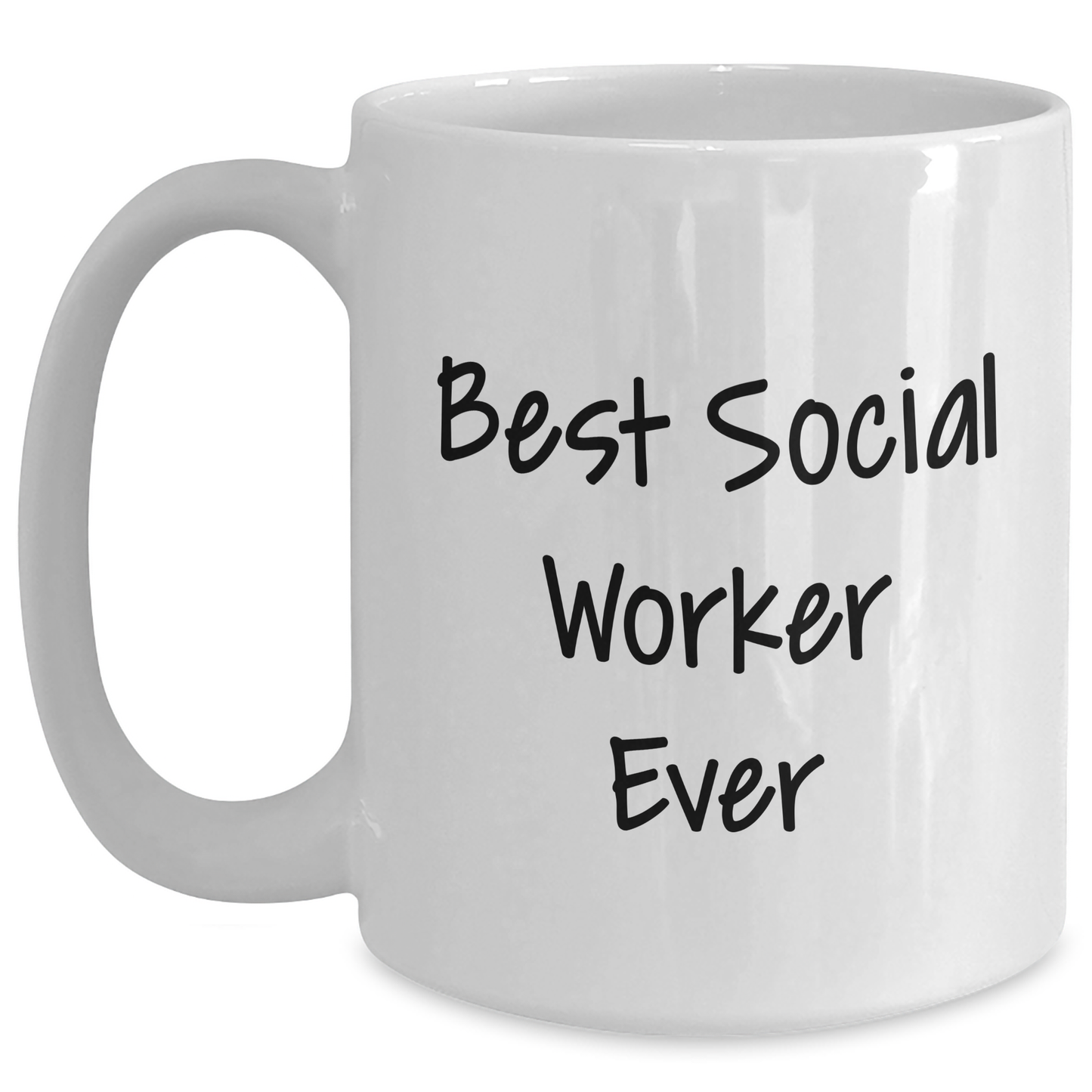 Funny Social Worker Gifts - Best Dad Social Worker Ever White Coffee Mug, Father's Day Unique Gifts from Family - Main