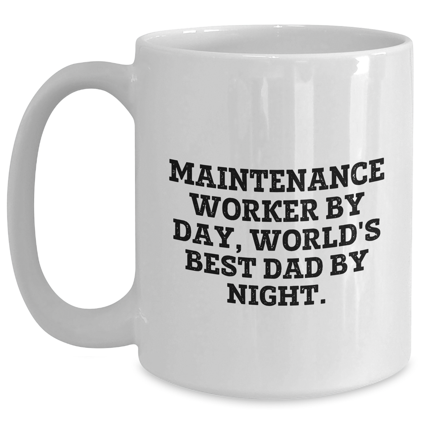 Funny Maintenance Worker Gifts, World's Best Dad Coffee Mug, 11oz or 15oz White Ceramic, Gifts from Family to Maintenance Worker, Unique Father's Day Unique Gifts - Main