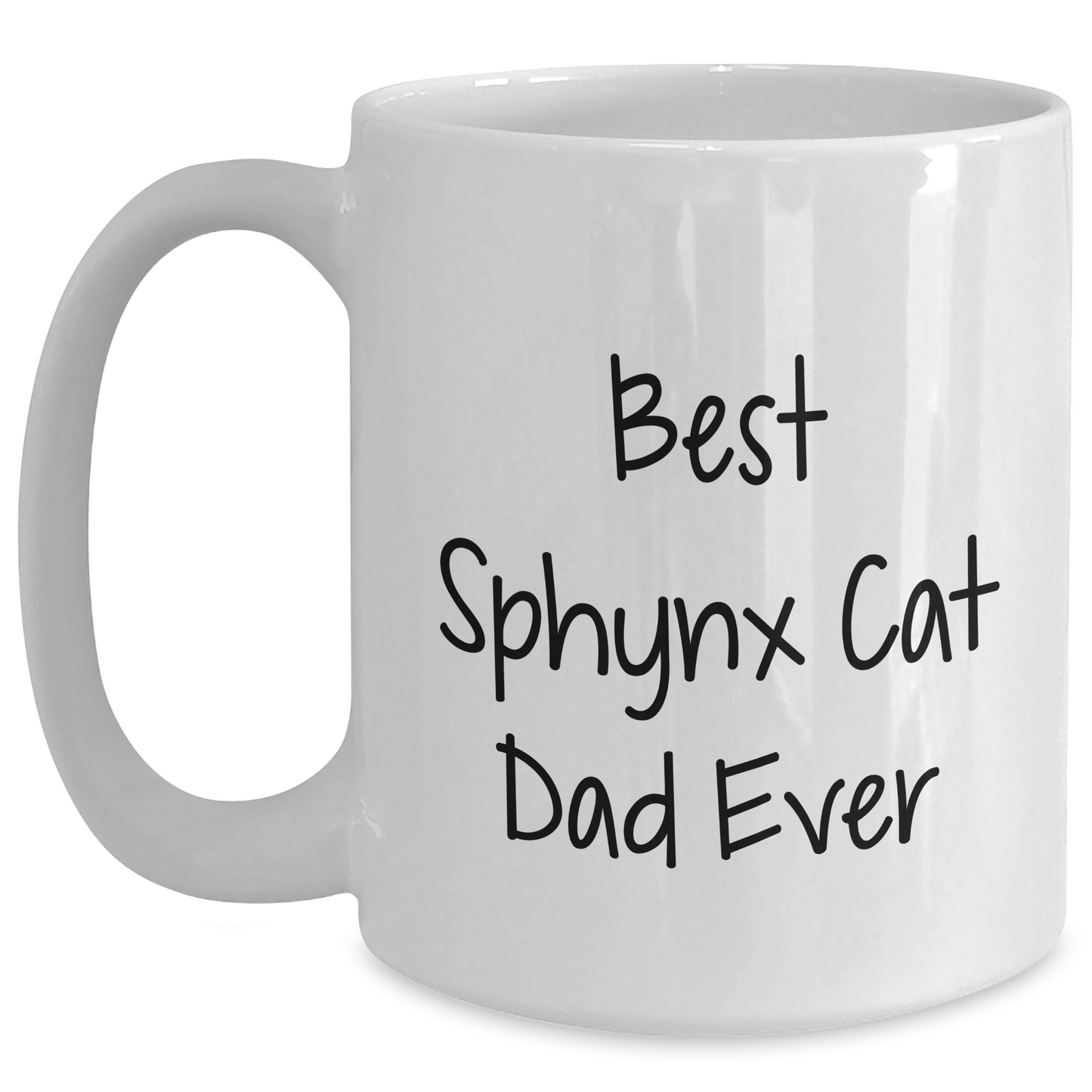 Funny Sphynx Cat Dad Ever White Coffee Mug Gifts from Family, Unique Father's Day Unique Gifts for Sphynx Cat Lovers, Best White Coffee Mug for Cat Enthusiasts - Main