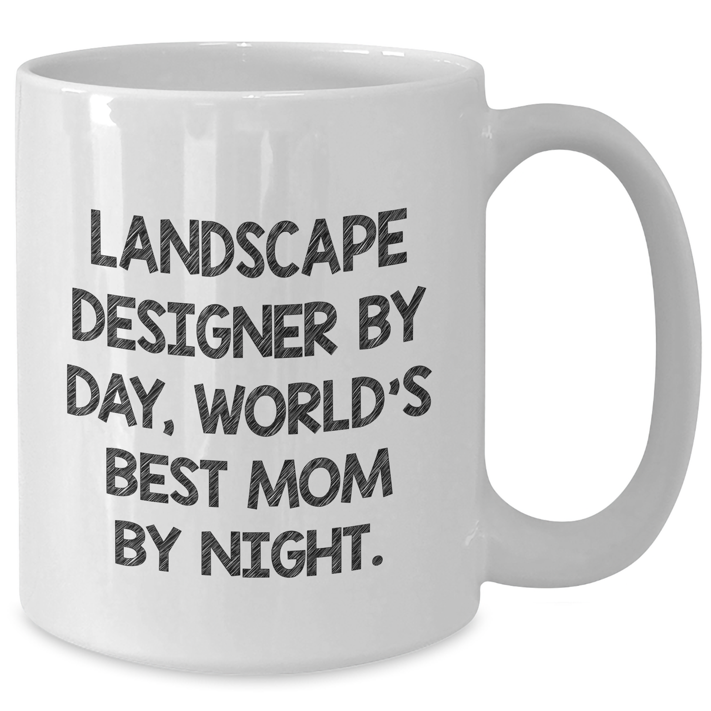 Funny Landscape Designer Gifts from Mom to World's Best Landscape Designer By Day, White Coffee Mug for Graduation - Additional