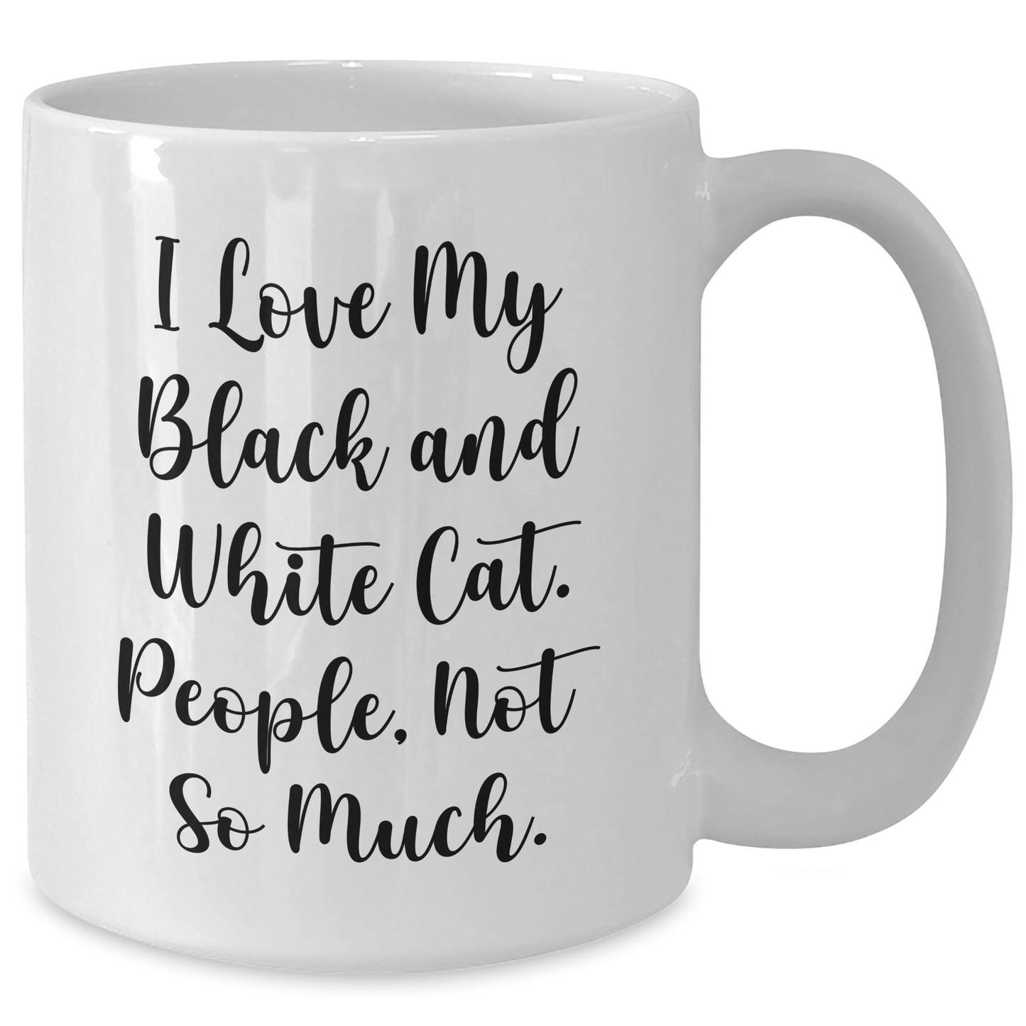 Funny Black and White Cat White Coffee Mugs Gifts from Friends, Family, Coworkers, or Men and Women for Graduation Unique Gifts, I Love My Black And White Cat, People Not So Much. - Additional