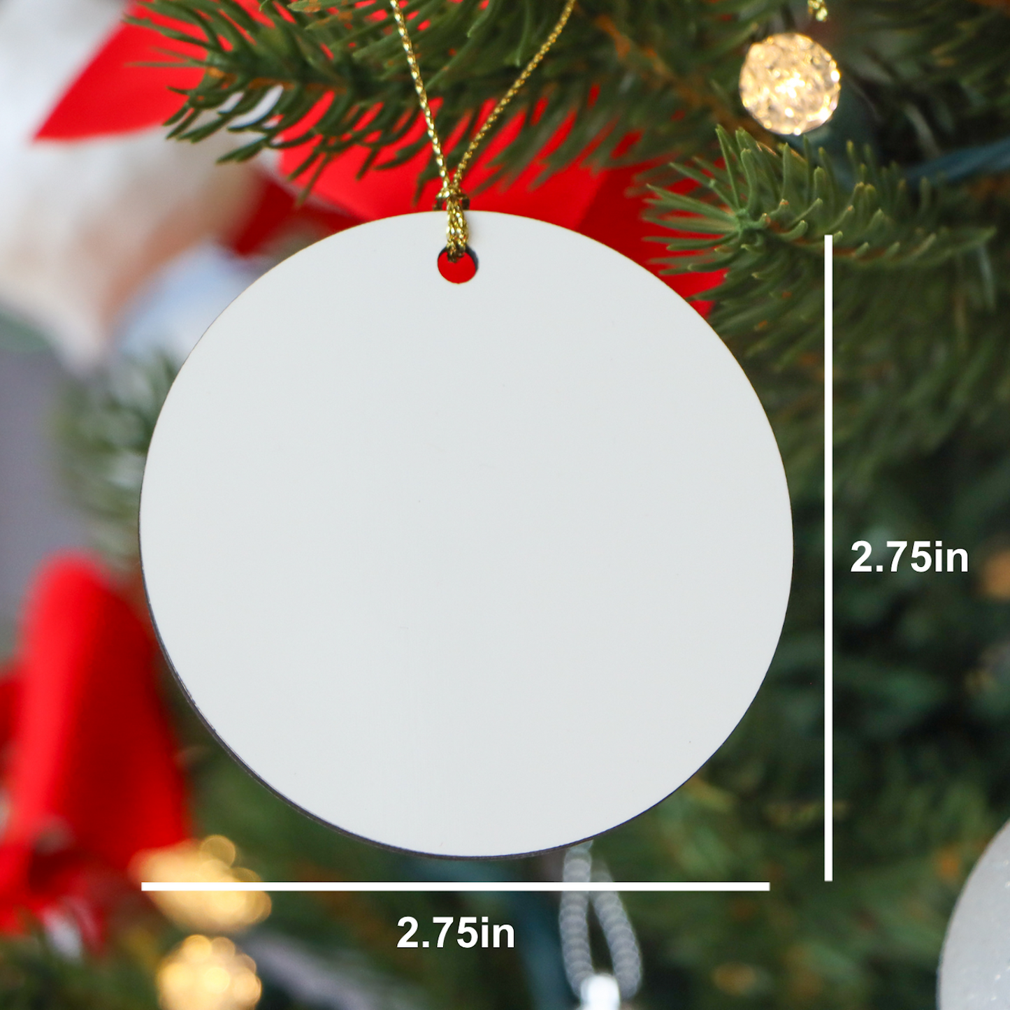 Gifts for Crocheting Enthusiasts - Eat. Sleep. Crocheting. Repeat. White Circle Ornament for Christmas - Image 2