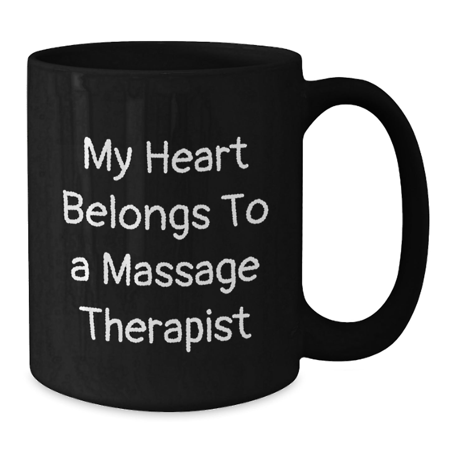 Funny Massage Therapist Gifts from Friends, 'My Heart Belongs To A Massage Therapist', Graduation Unique Gifts for Massage Therapist, Black Coffee Mug - Additional