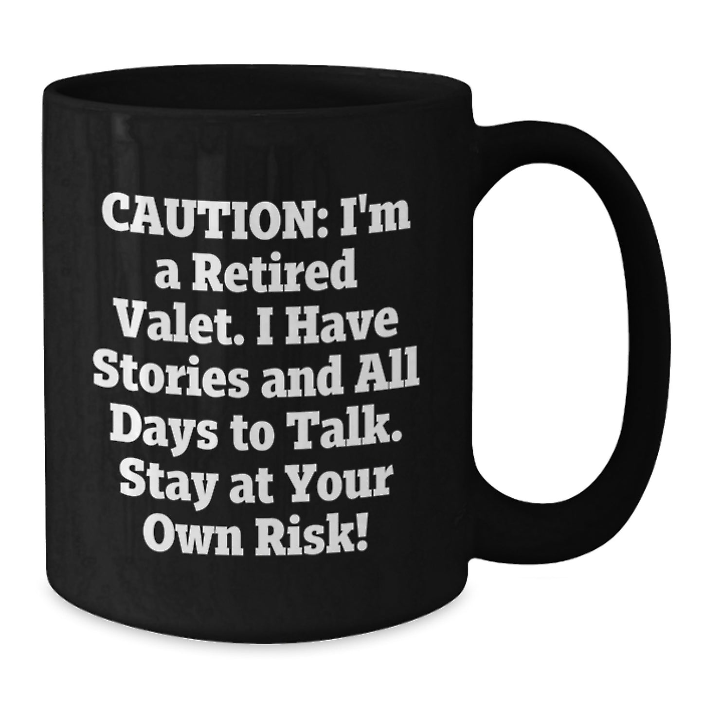 Funny Valet Gifts, Retirement Storytelling Black Coffee Mug, Gifts from Men to Friends, Birthday Unique Gifts for Him - Additional