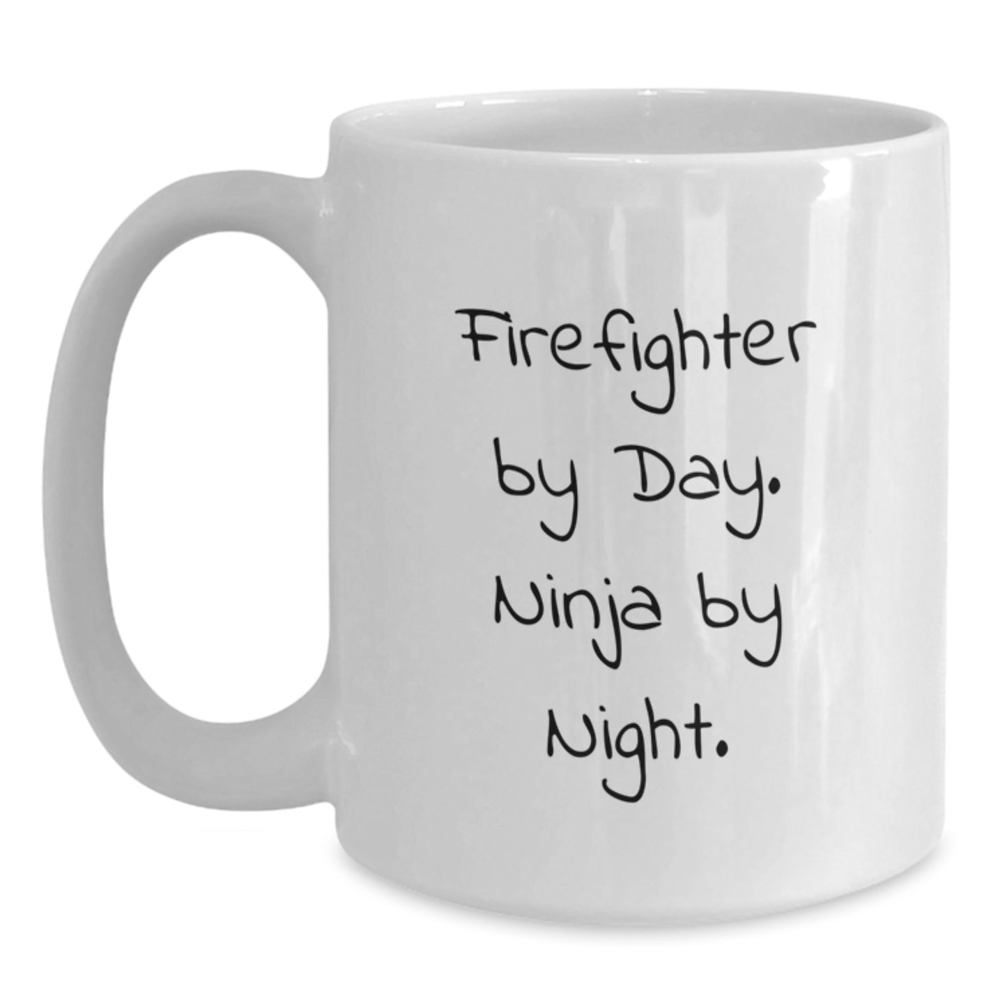 Firefighter Gifts from Friends, Funny Ninja Coffee Mug for Graduation, 'Firefighter By Day. Ninja By Night.' - Main
