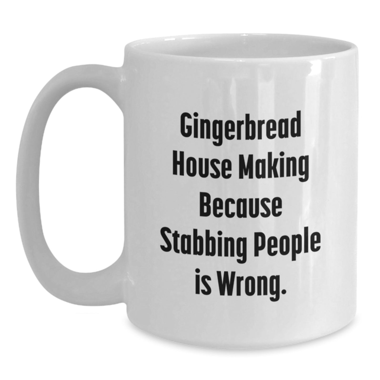 Funny Gingerbread House Making Gifts from Friends to Family, White Coffee Mug for Graduation - Main