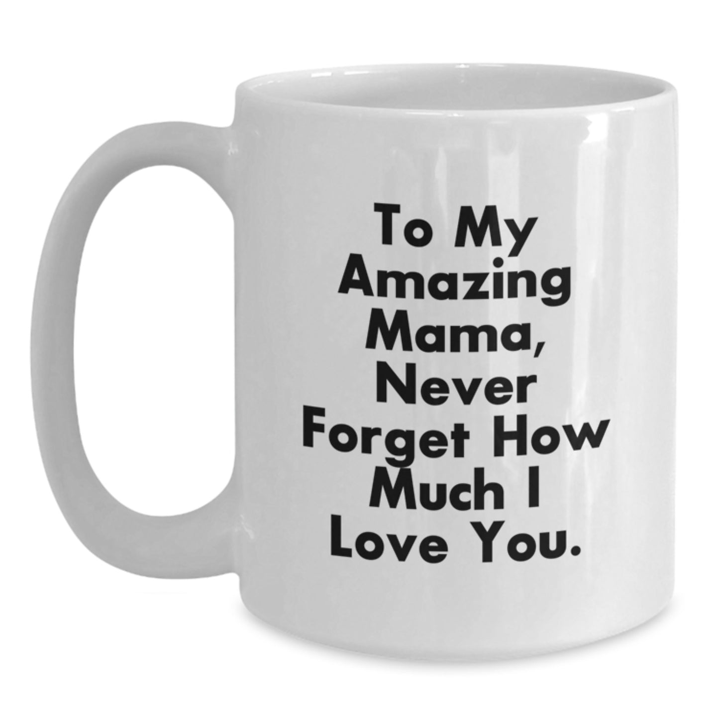 Funny Mama Gifts from Men to My Amazing Mama, Never Forget How Much I Love You. on White Coffee Mug for Graduation - Main