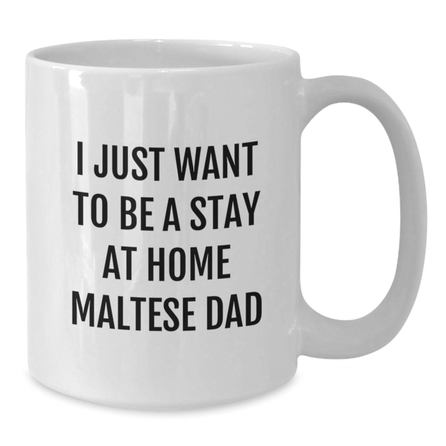 Funny Maltese Dog Gifts for Men, White Coffee Mug with I Just Want To Be A Stay At Home Maltese Dad Quote, Graduation Unique Gifts from Family to Friends - Additional