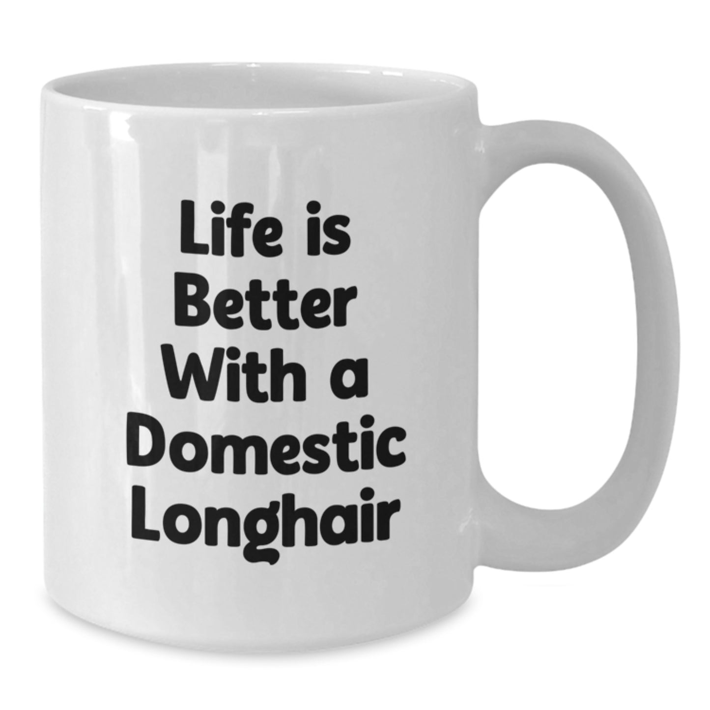 Funny Domestic Longhair Cat Gifts from Friends for Graduation Unique Gifts - White Coffee Mug - Additional