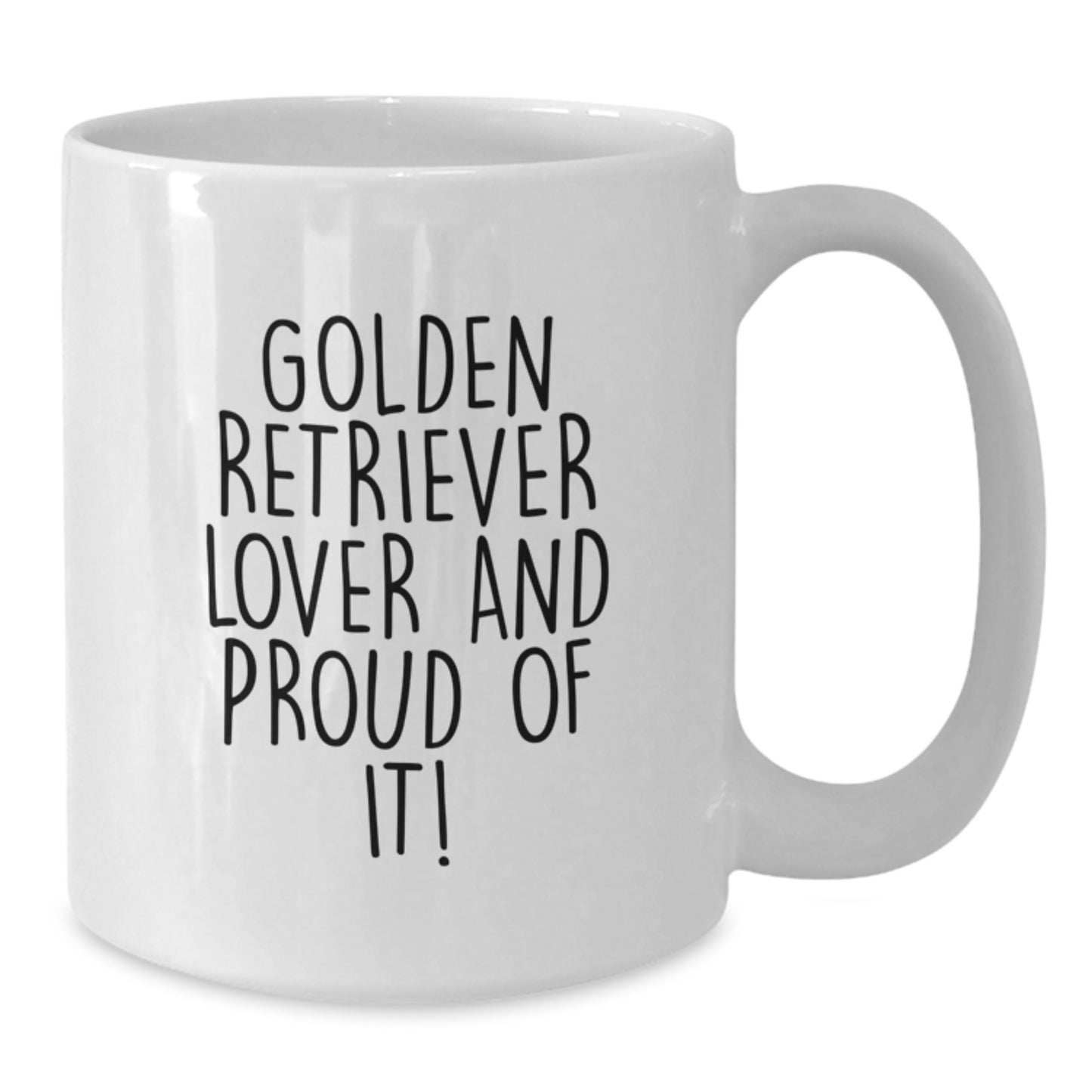 Golden Retriever Dog Lover Gifts, Funny White Coffee Mug, Birthday Unique Gifts for Friends, Family, or Coworkers, 'Golden Retriever Lover And Proud Of It!' - Additional