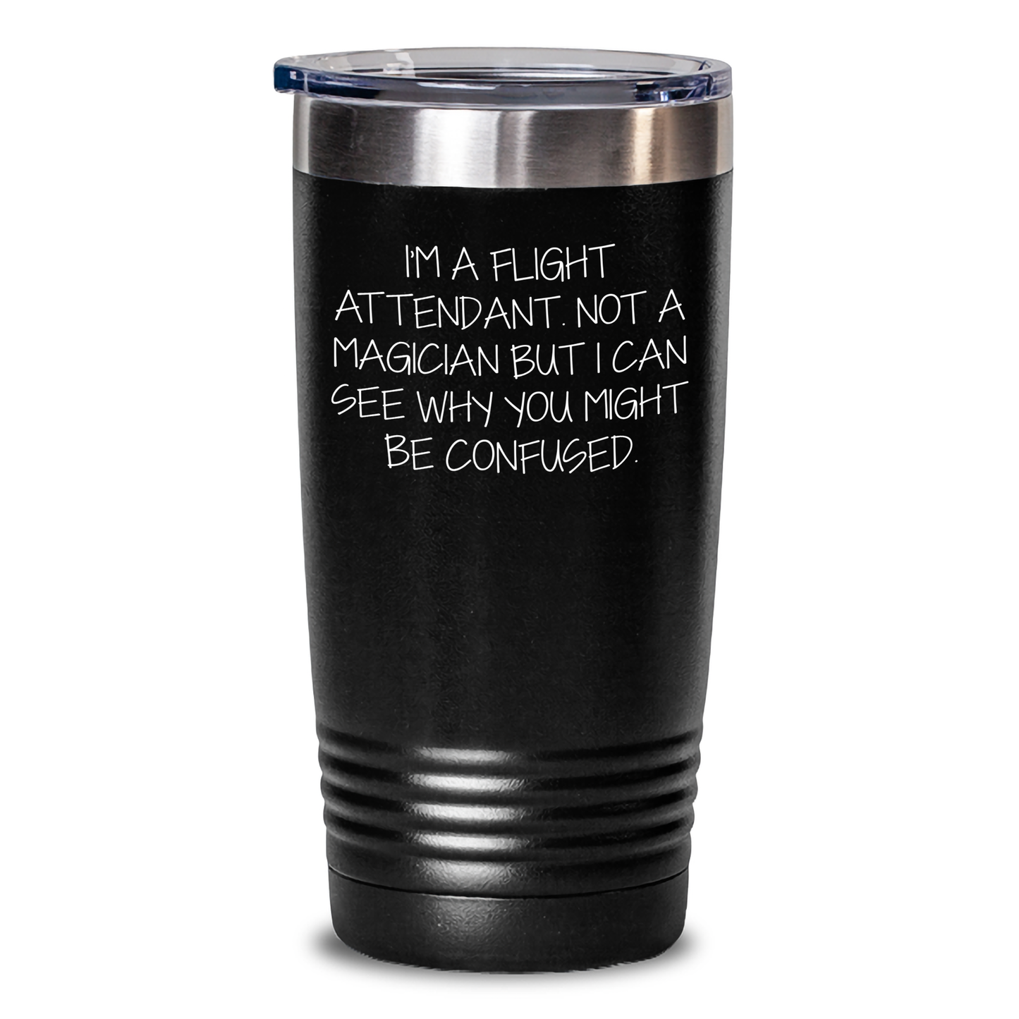 Flight Attendant Humor Gifts for Him, Funny Tumbler with Quote, Gifts from Men to Flight Attendant Dad, 20oz or 30oz Stainless Steel Vacuum Insulated Tumbler for Father's Day - Main