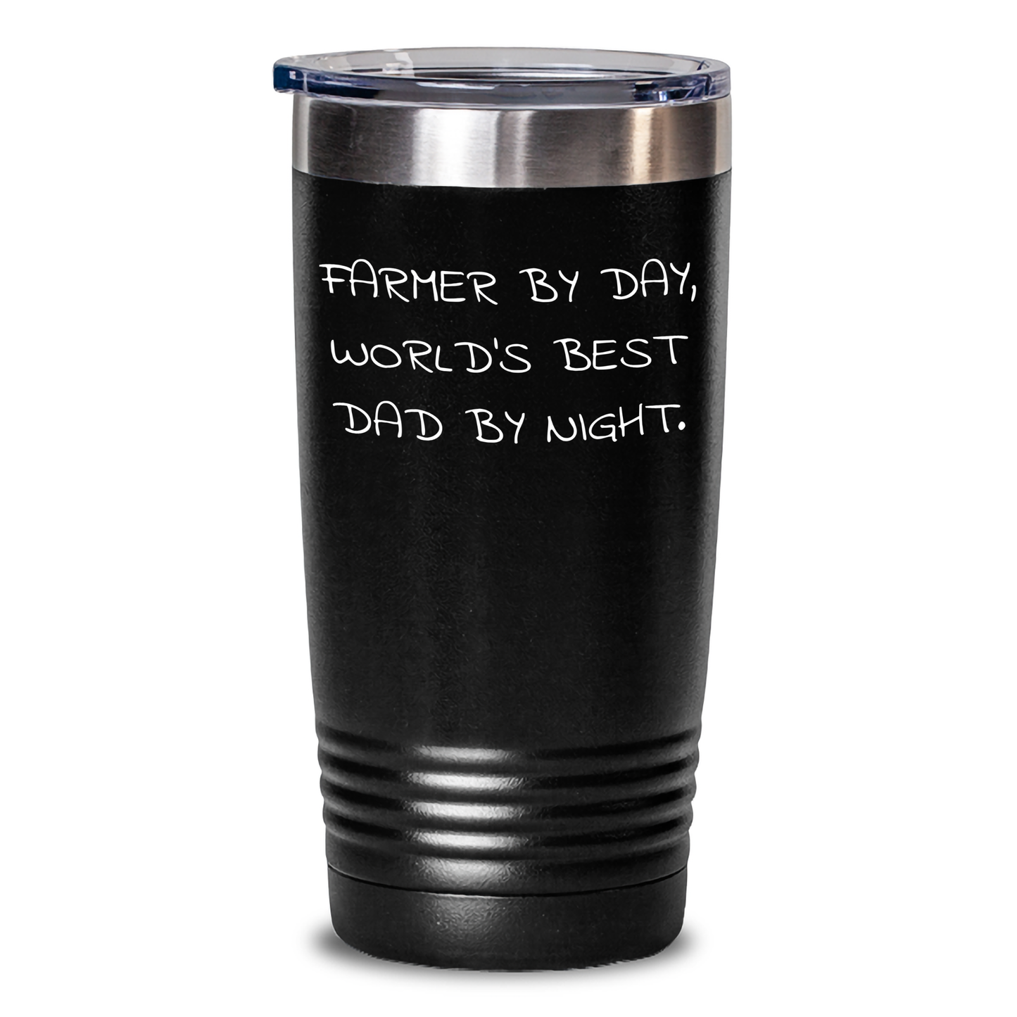 Farmer by Day, World's Best Dad by Night Funny Tumbler Gift for Farmers from Men on Father's Day - Main