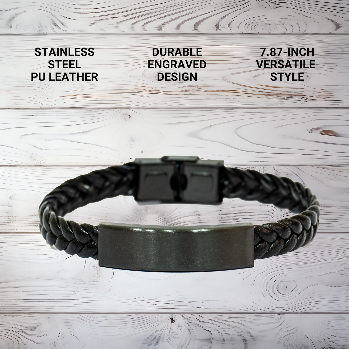 Model By Day, Unique Gifts for Father's Day, Interlaced Leather Bracelet by Night - Funny Quote 'Model By Day, World's Best Dad By Night.' from Men to Family - Image 3