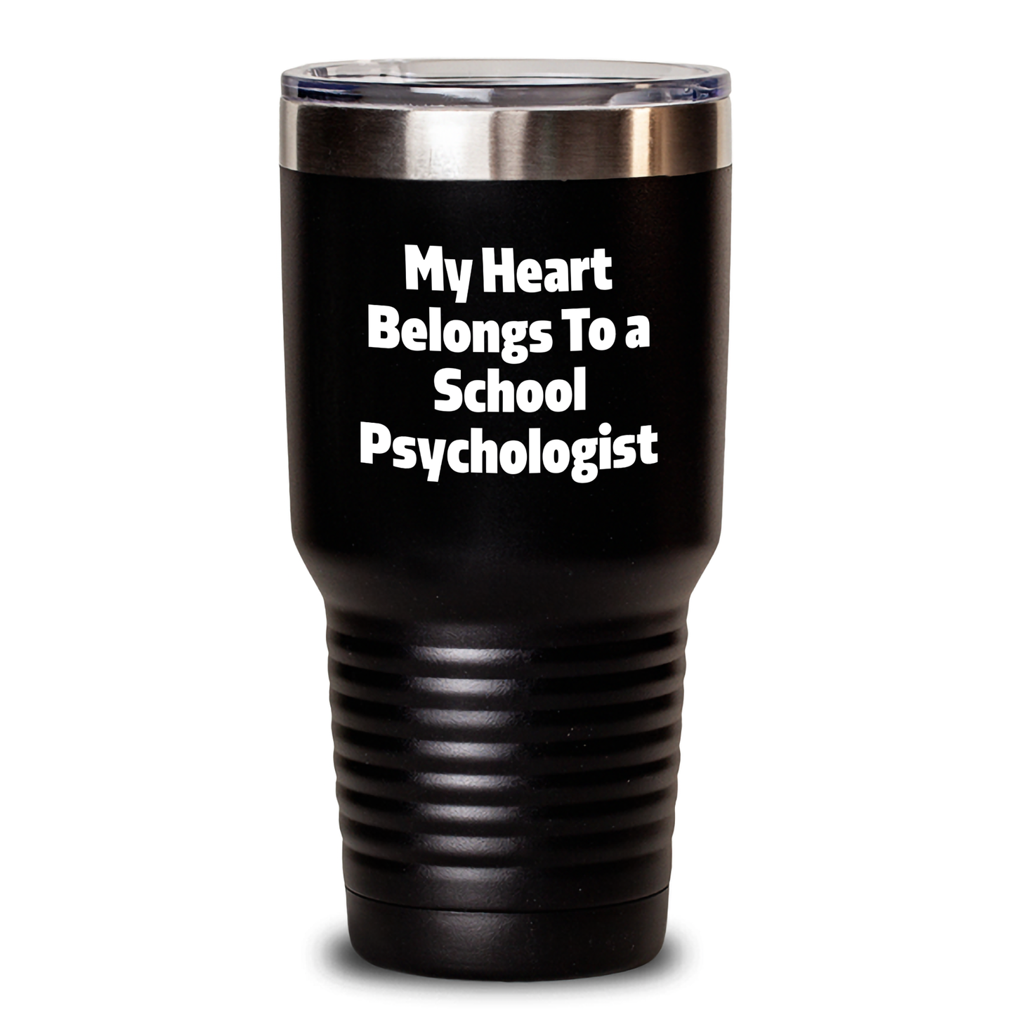 Funny School Psychologist Gifts, My Heart Belongs To A School Psychologist Tumbler, Graduation Unique Gifts from Friends to School Psychologists, 20oz or 30oz Stainless Steel Powder Coating - Main