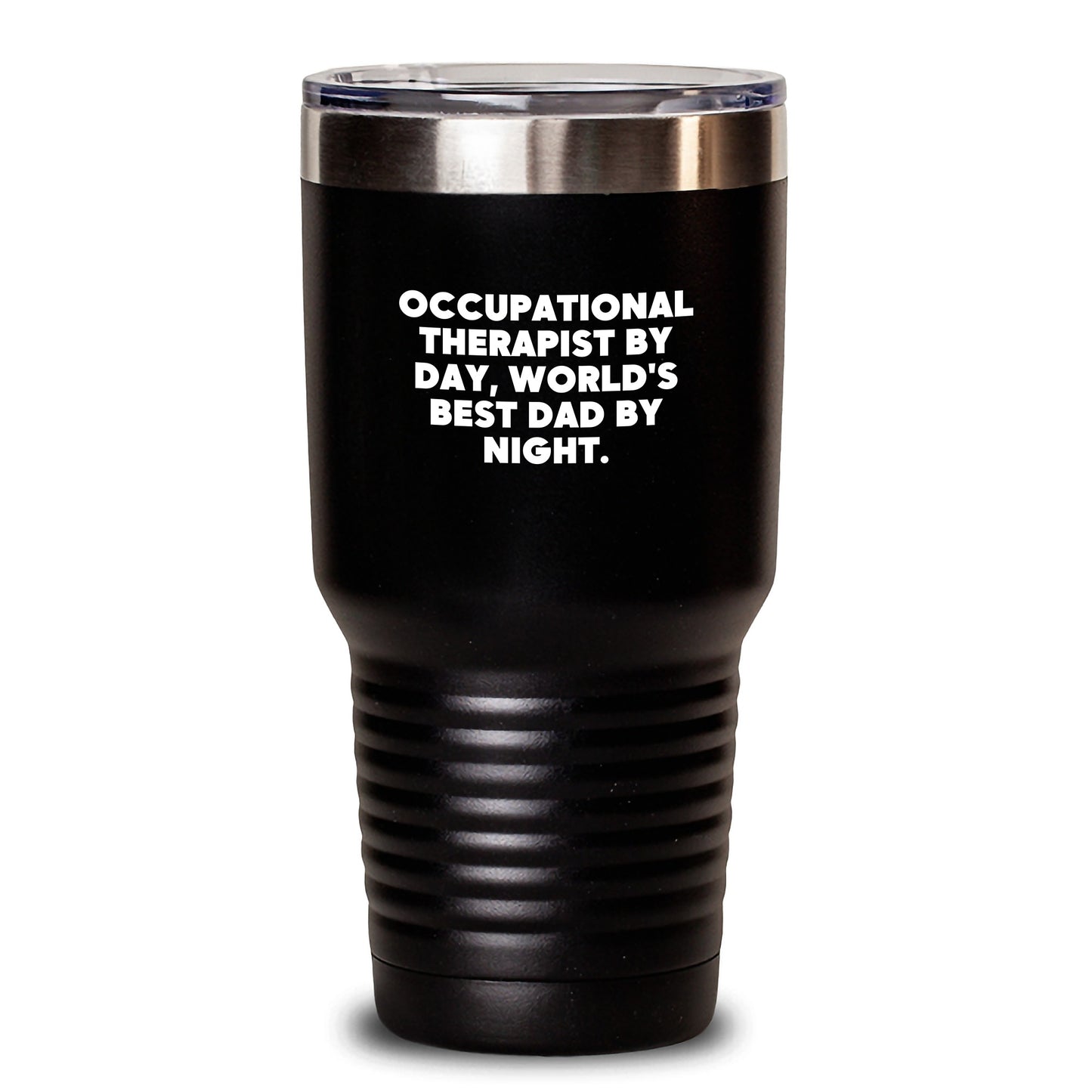 Occupational Therapist Gifts Funny Quote Tumbler, 'Occupational Therapist By Day, World's Best Dad By Night.' - Birthday Unique Gifts from Dad to Occupational Therapist - Main