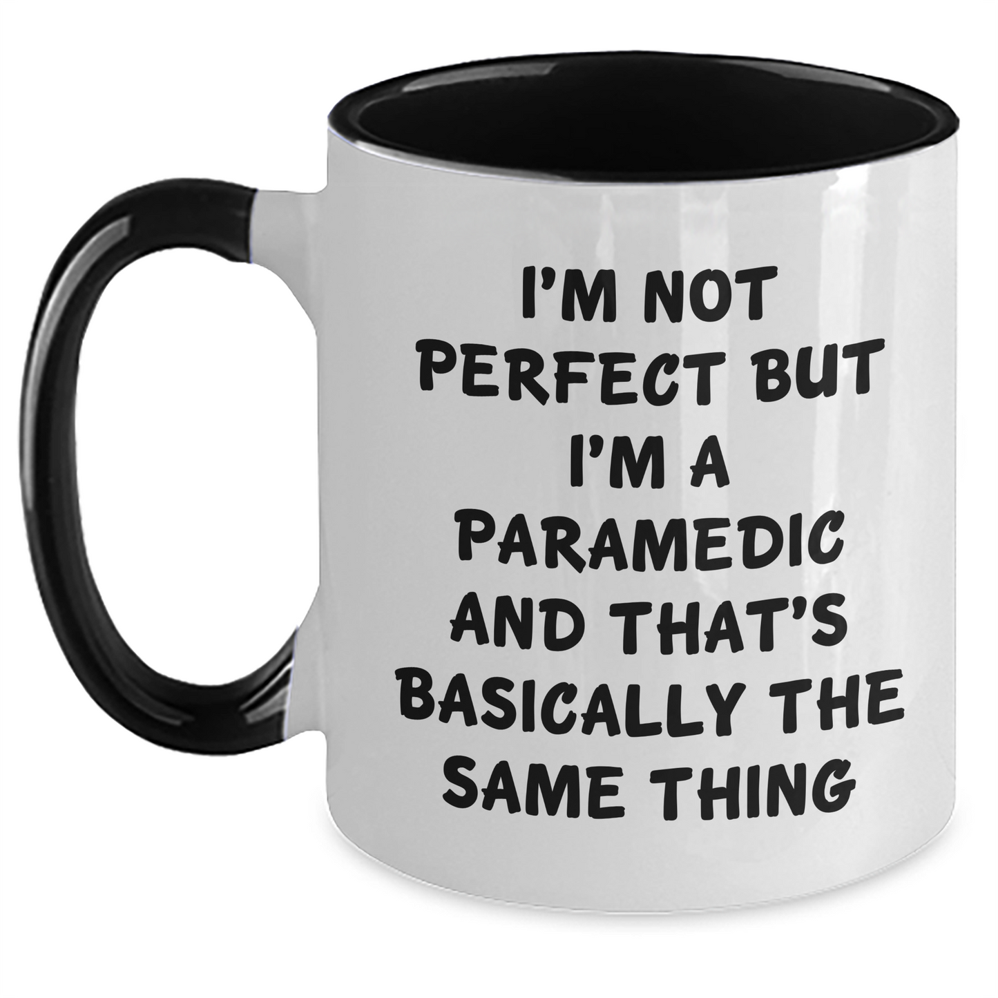 Funny Rescue Worker Gifts for Men - I'm Not Perfect But I'm A Rescue Worker And That's Basically The Same Thing, Two Tone Coffee Mug for Father's Day from Family - Main