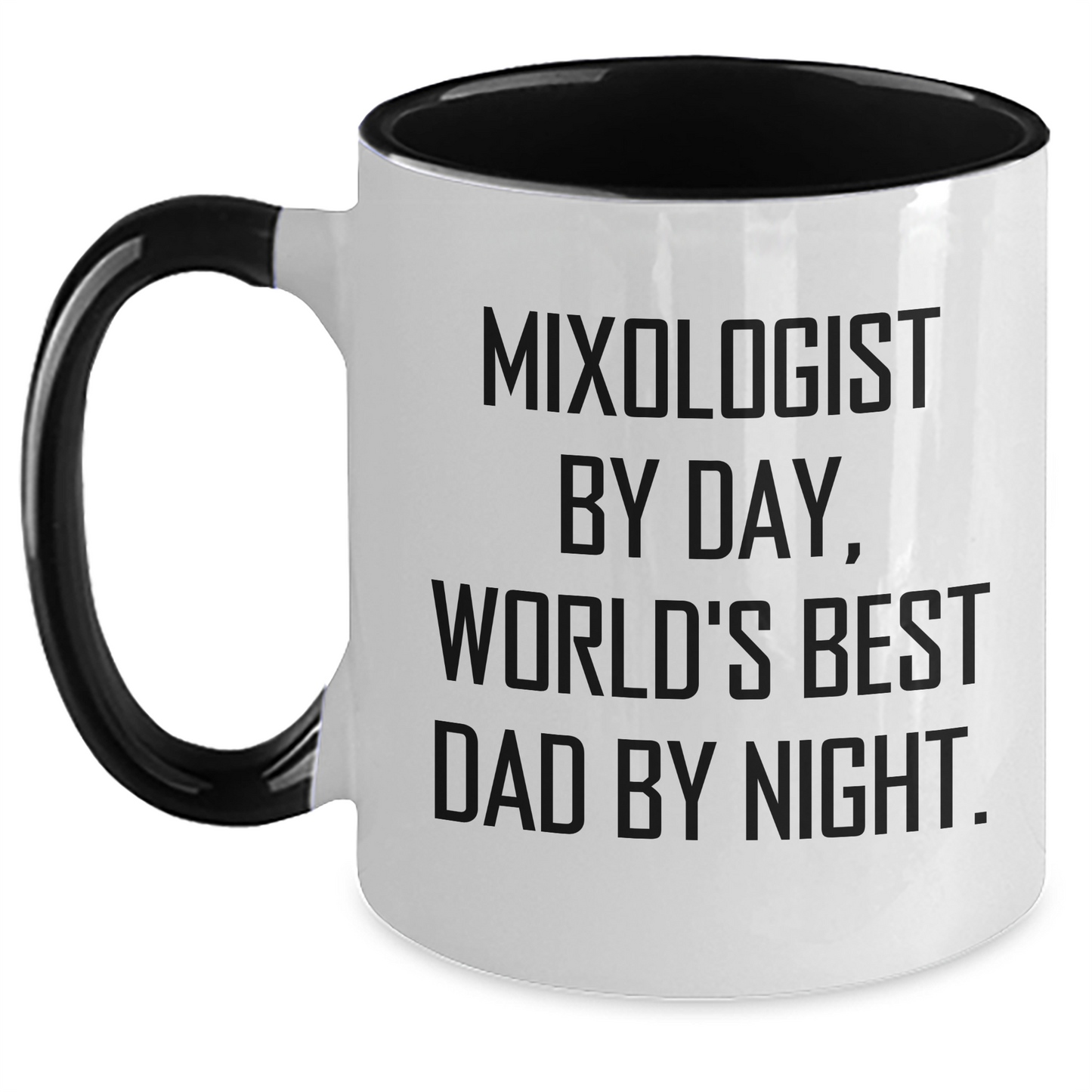 Mixologist Gifts from Men, Funny Two Tone Coffee Mug for World's Best Dads by Night, Father's Day Unique Gifts - Main