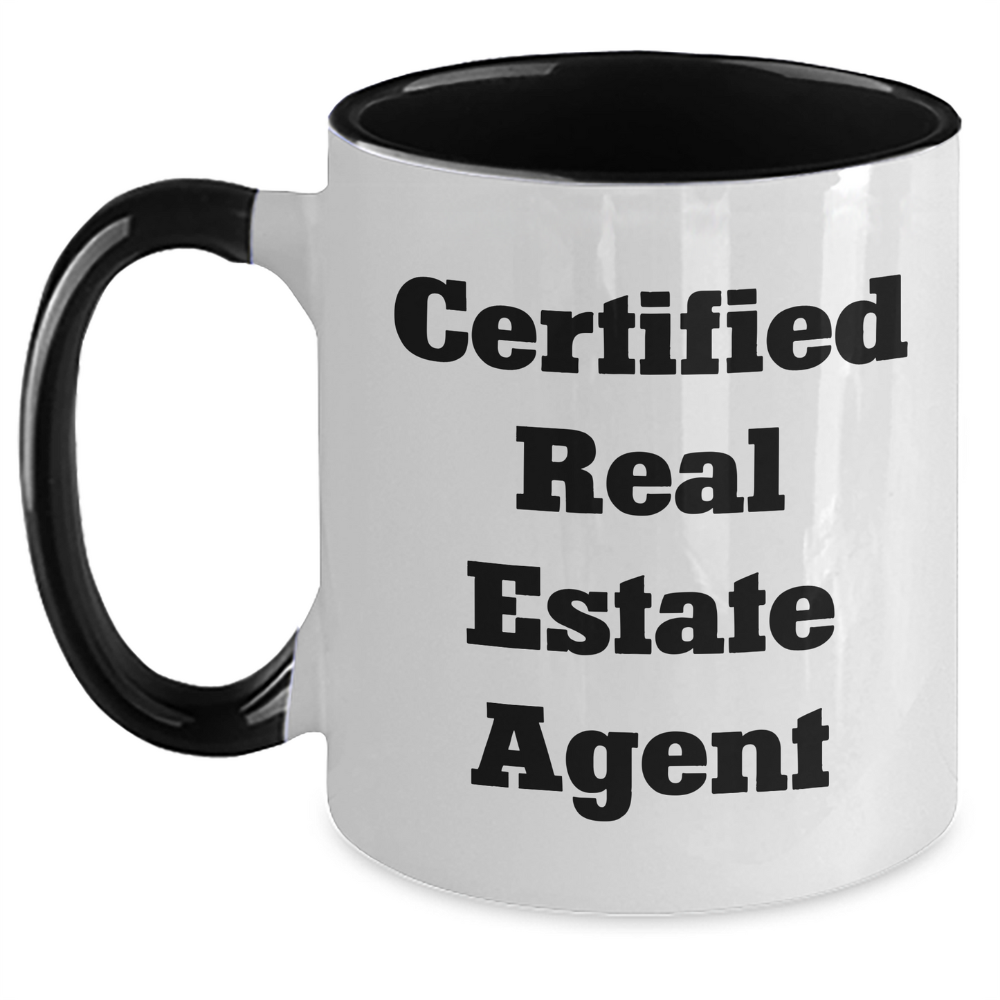 Funny Real Estate Agent Gifts from Friends for Graduation - Two Tone Coffee Mug with Inspirational Quote, 11oz Ceramic, Microwave and Dishwasher Safe - Main