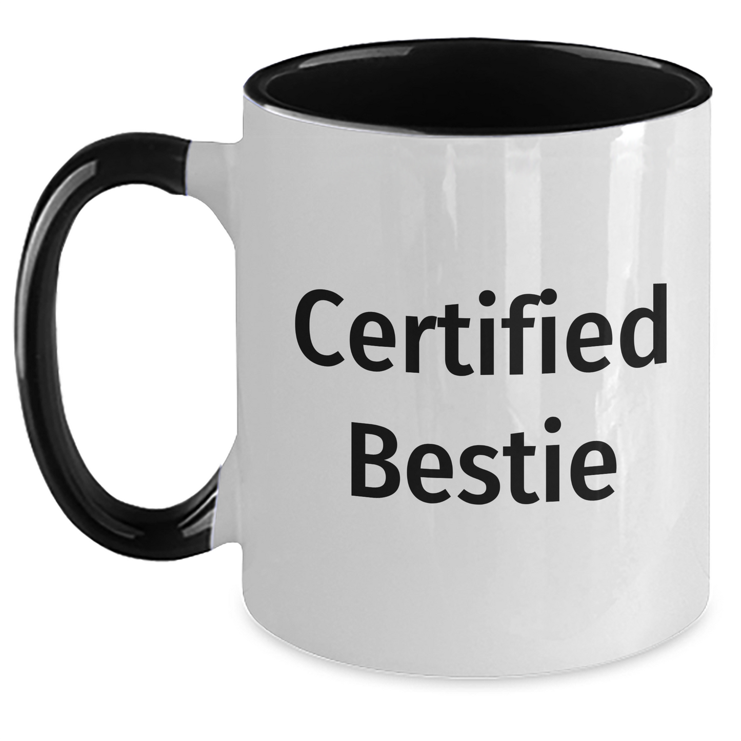 Funny Bestie Gifts from Men - Certified Bestie Two Tone Coffee Mug for Bestie, Unique Father's Day Unique Gifts - Main