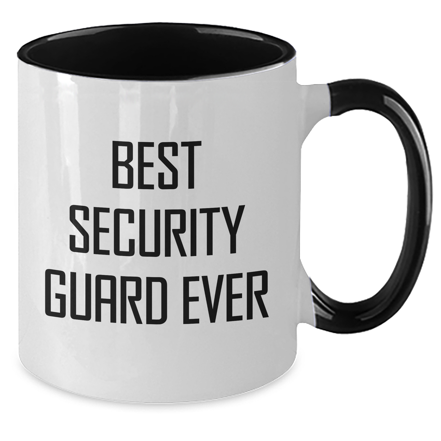 Funny Security Guard Gifts - Best Security Guard Ever Two Tone Coffee Mug, Gifts from Family, Friends, Coworkers for Graduation, 11oz Ceramic Microwave Safe Mug - Additional
