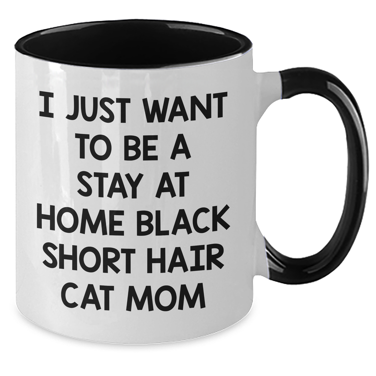 Funny Black Short Hair Cat Mom Graduation Gifts from Friends, Two Tone Coffee Mug for Her - Additional