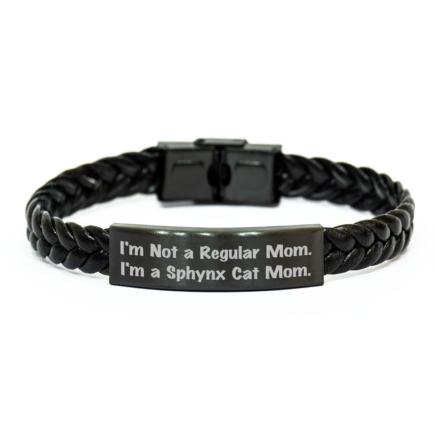 Sphynx Cat Mom Funny Interlaced Leather Bracelet Gifts from Mom to Sphynx Cat Lover Graduation Unique - Image 1