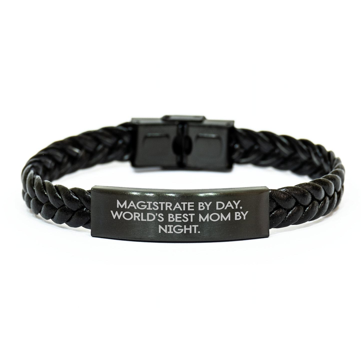 Magistrate Gifts, Interlaced Leather Bracelet, Funny Quote, Graduation Unique Gifts from Family - Image 1