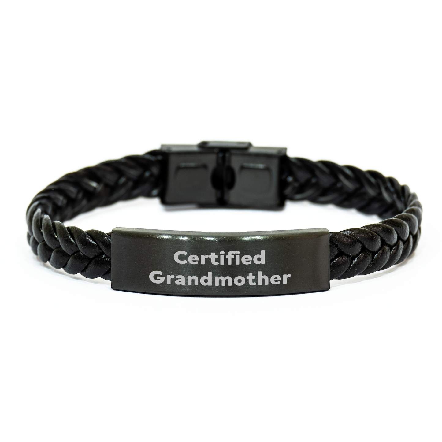 Funny Grandmother Gifts from Family - Interlaced Leather Bracelet for Men, Women, Grandmothers, Friends, Coworkers, Family - Certified Grandmother Quote - Image 1