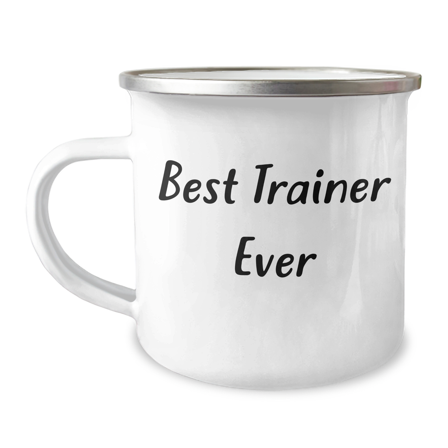 Funny Trainer Gifts from Friends for Best Trainer Ever - Camping Mug for Graduation, 12 oz Stainless Steel with Enamel Finish - Image 1