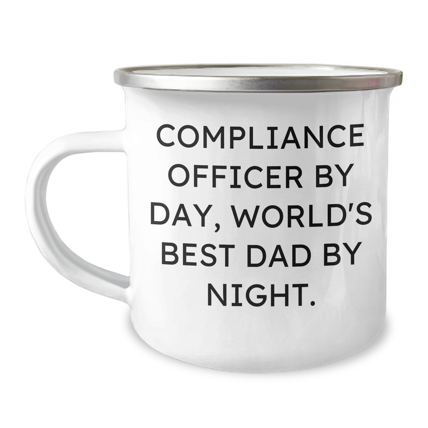 Compliance Officer Gifts, Funny Camping Mug - 'Compliance Officer By Day, World's Best Dad By Night.' for Men, Family, Friends, Coworkers, Father's Day Unique Gifts - Image 1