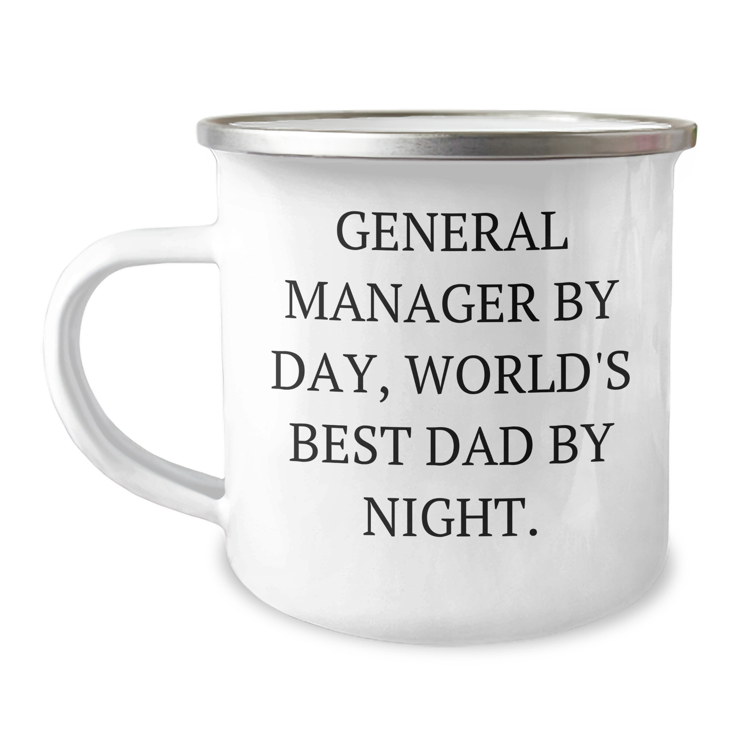 General Manager Gifts - Funny Camping Mug for Men - 'General Manager By Day, World's Best Dad By Night.' - Father's Day Unique Gifts from Family - Image 1