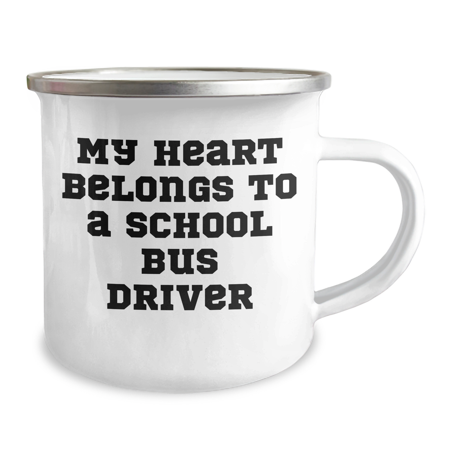 Funny School Bus Driver Gifts from Friends, My Heart Belongs To A School Bus Driver, Camping Mug for School Bus Driver's Graduation - Image 2