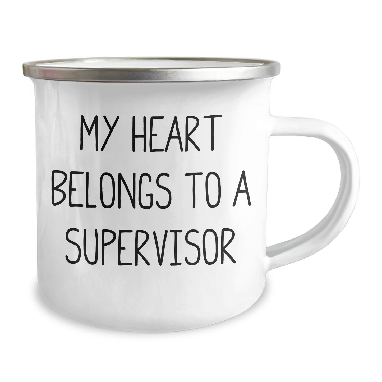Funny Supervisor Gifts from Friends, Camping Mug for Men, Unique Graduation Gifts for Him, 'My Heart Belongs To A Supervisor' - Image 2