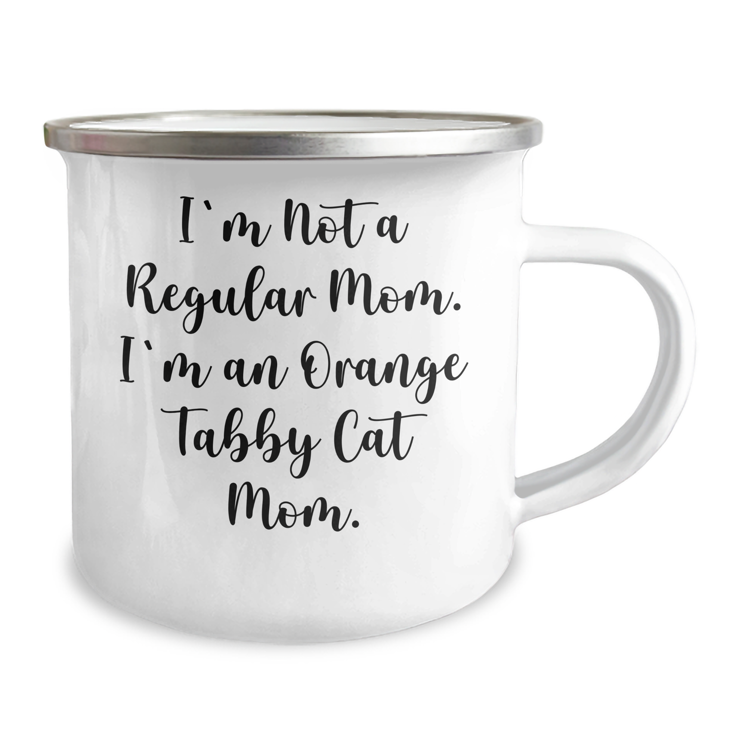 Orange Tabby Cat Mom Camping Mug, Funny Quote Gift for Orange Tabby Cat Lovers, Graduation Unique Gifts from Friends to Family - I'm Not A Regular Mom. I'm An Orange Tabby Cat Mom. - Image 2