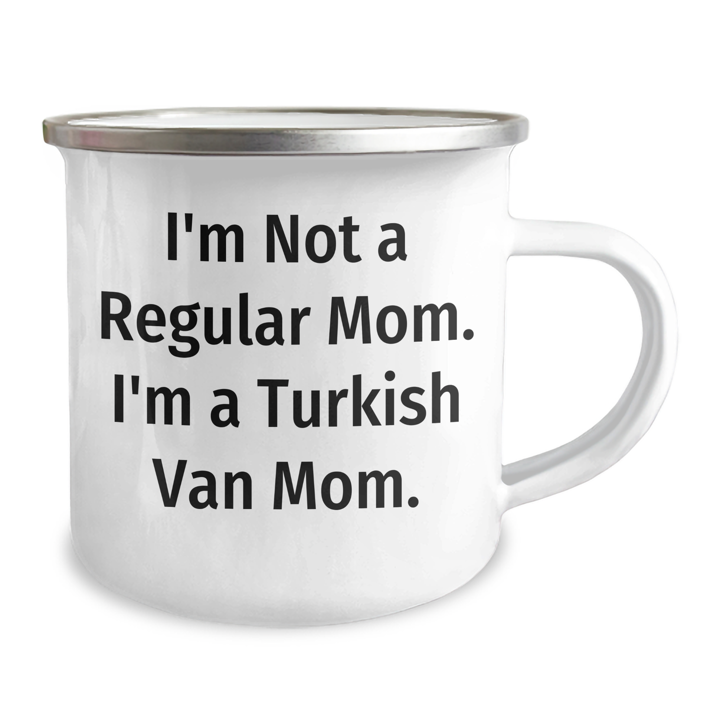 Funny Turkish Van Cat Mom Gifts from Family for Graduation Unique Gifts, I'm Not A Regular Mom. I'm A Turkish Van Mom. Camping Mug - Image 2