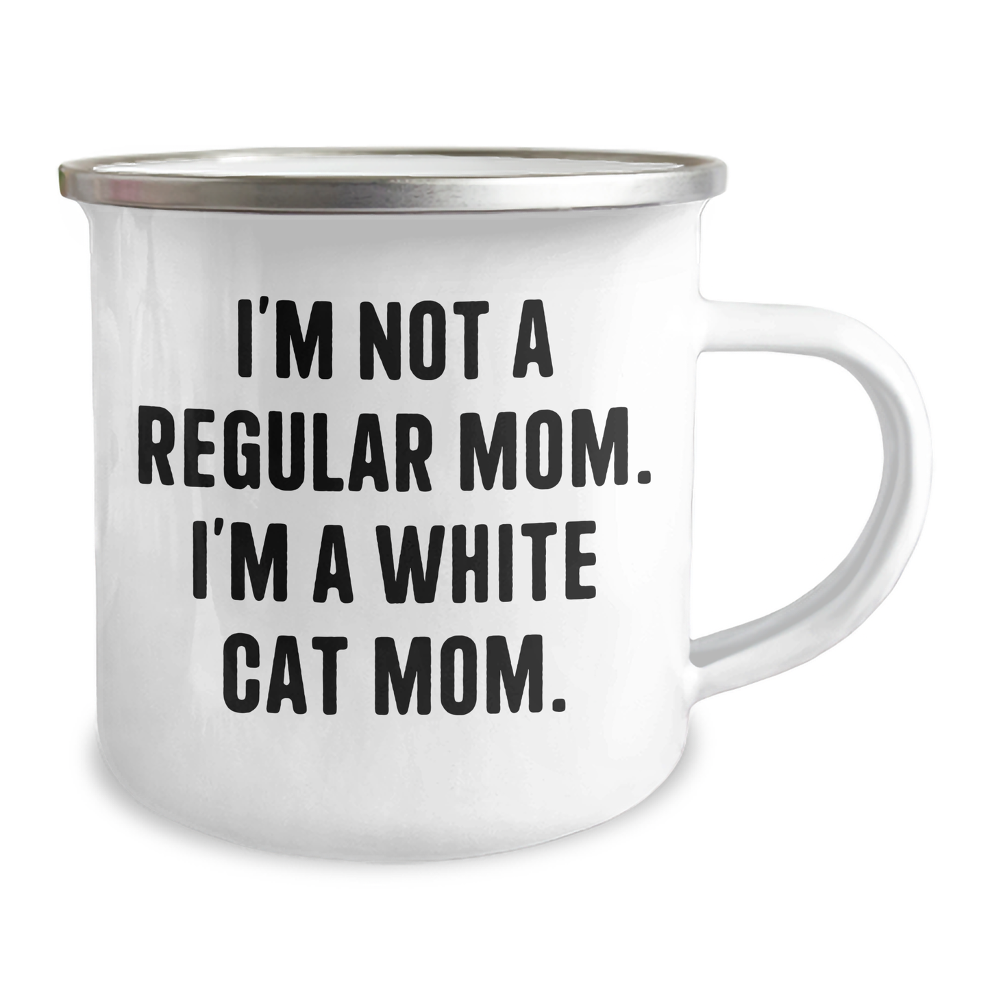 Funny White Cat Mom Gifts for Her from Men, Friends, or Family - White Cat Camping Mug for Graduation - Image 2