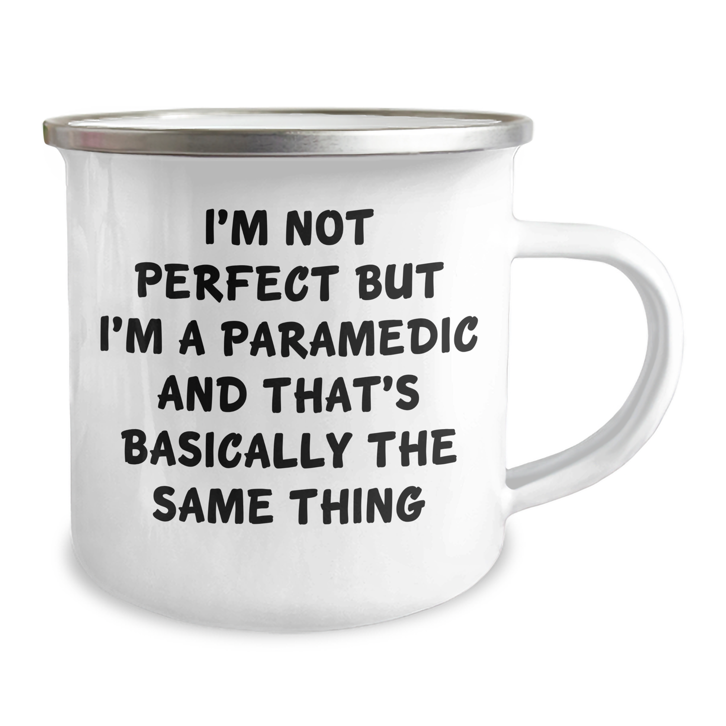 Funny Rescue Worker Gifts from Men, Rescue Worker Camping Mug for Dad on Father's Day, I'm Not Perfect But I'm A Rescue Worker And That's Basically The Same Thing - Image 2