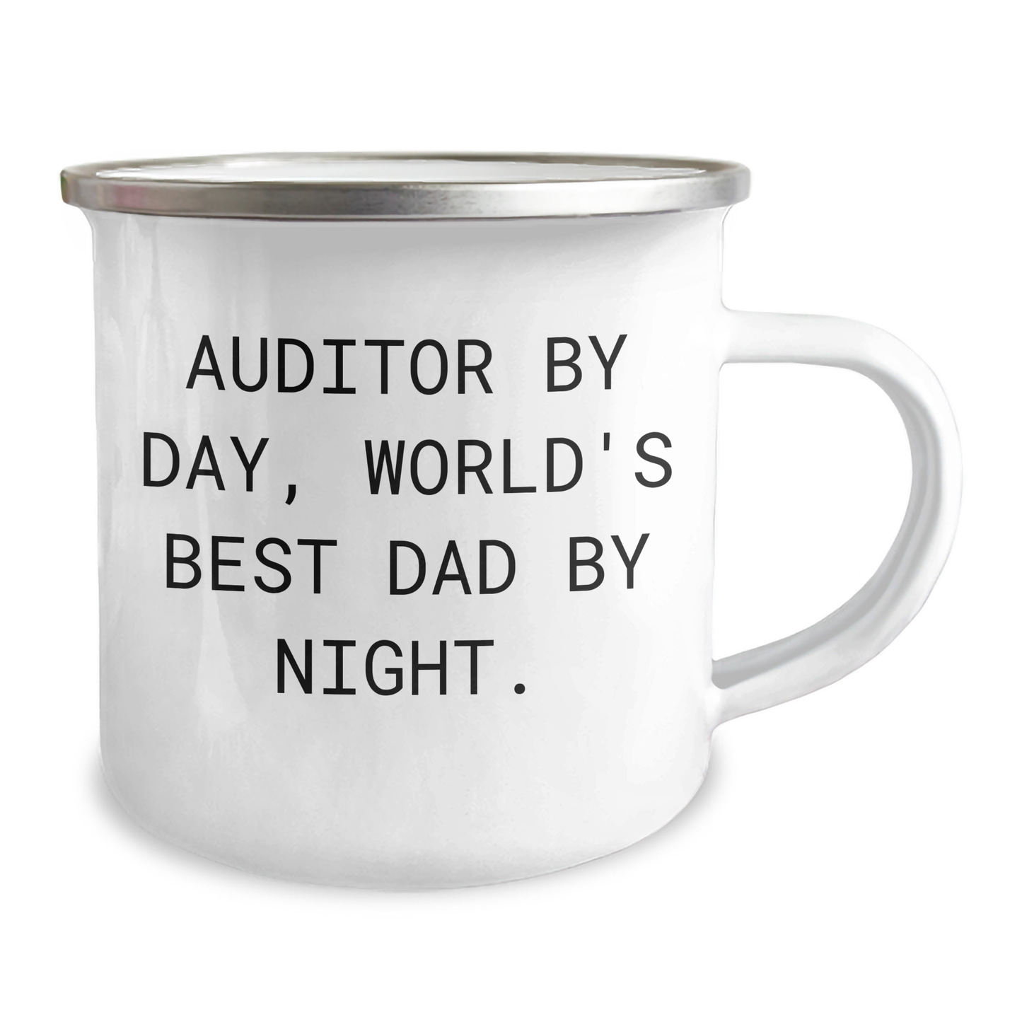 Funny Auditor Gifts, Camping Mug for Dad - 'Auditor By Day, World's Best Dad By Night.' - Image 2