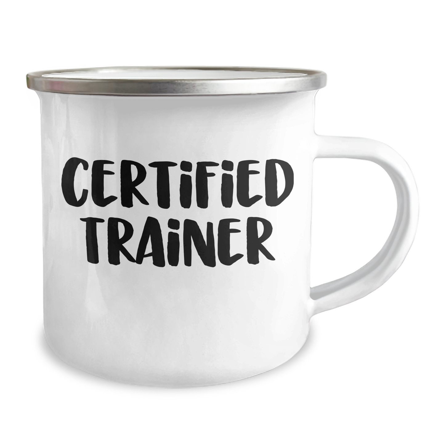 Funny Trainer Gifts from Family - Camping Mug for Father's Day, Enamel Finish, 12 oz Capacity, 'You're a Trainer, Not a Boss' Quote - Image 2
