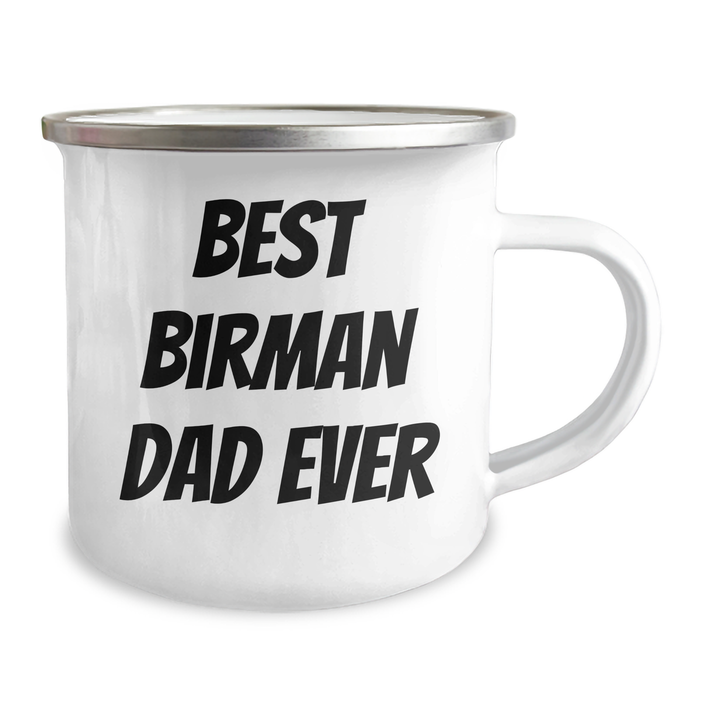 Best Birman Dad Ever Funny Gifts from Friends to Family on Father's Day, Birman Cat Lovers Camping Mug for Men, 12 oz Stainless Steel Enamel Finish - Image 2