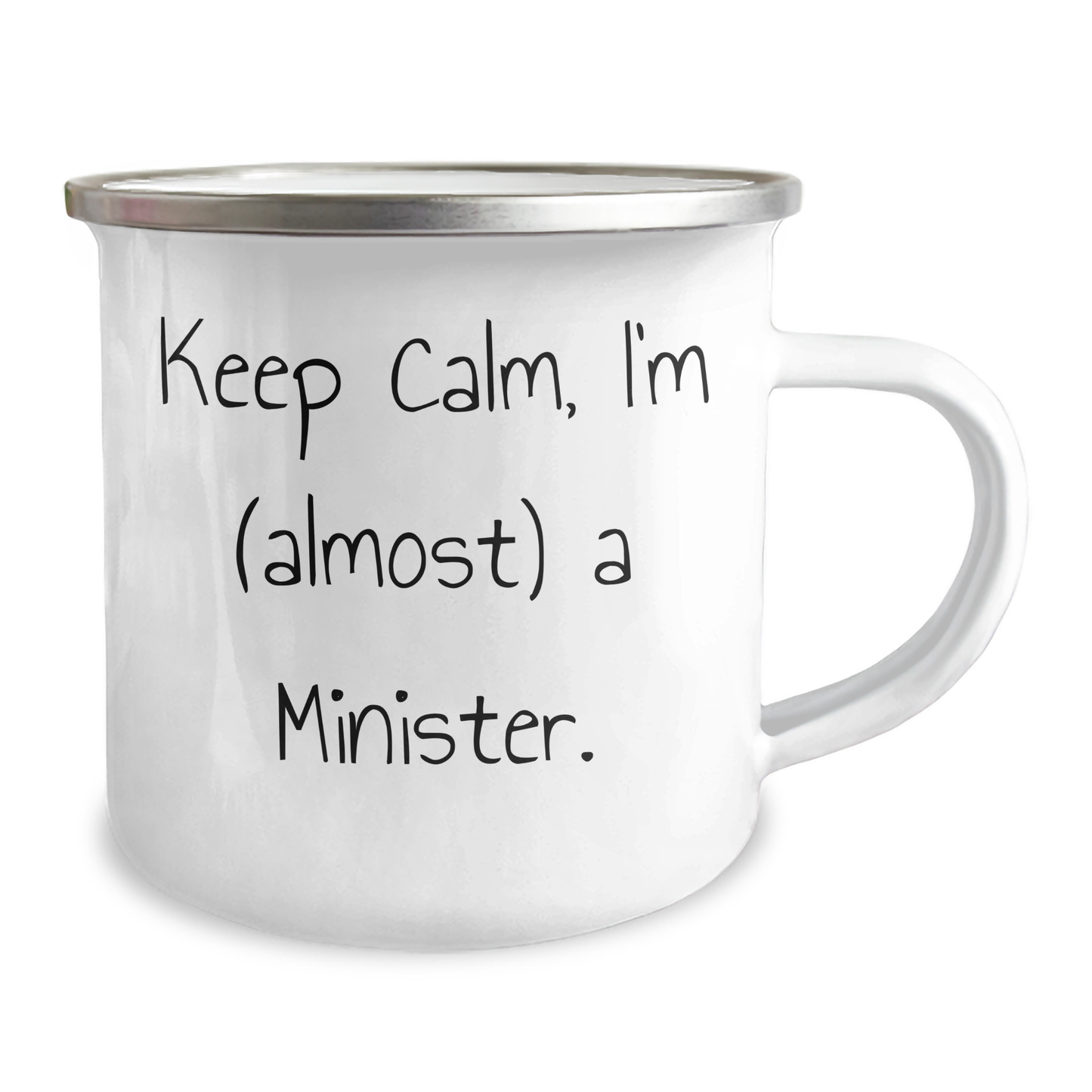 Funny Minister Gifts, Keep Calm I'm (Almost) A Minister Camping Mug for Graduation, Gifts from Friends or Family - Image 2