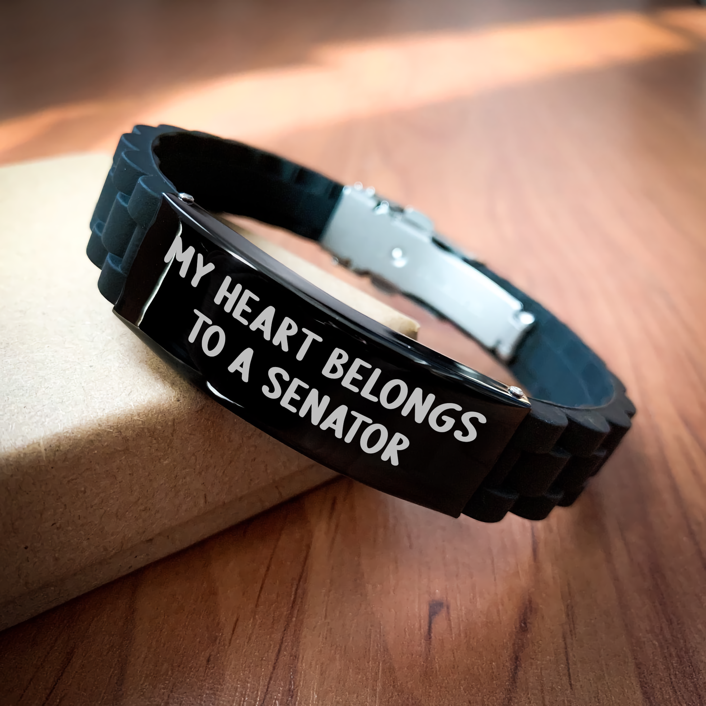 Senator Gifts Funny Quote My Heart Belongs To A Senator Glide lock Clasp Jewelry for Graduation Unique Gifts from Friends to Senator - Image 2