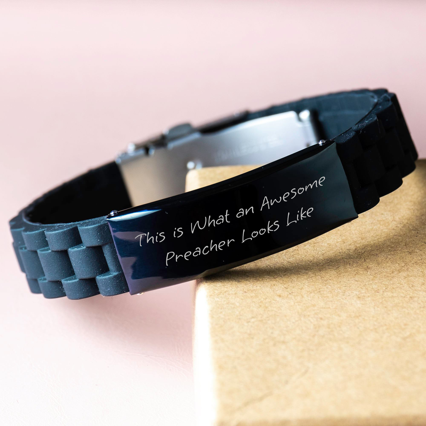 Preacher Gifts - This Is What An Awesome Preacher Looks Like Funny Inspirational Quote Glide lock Clasp Bracelet for Preacher Men Gifts from Friends Family - Image 3