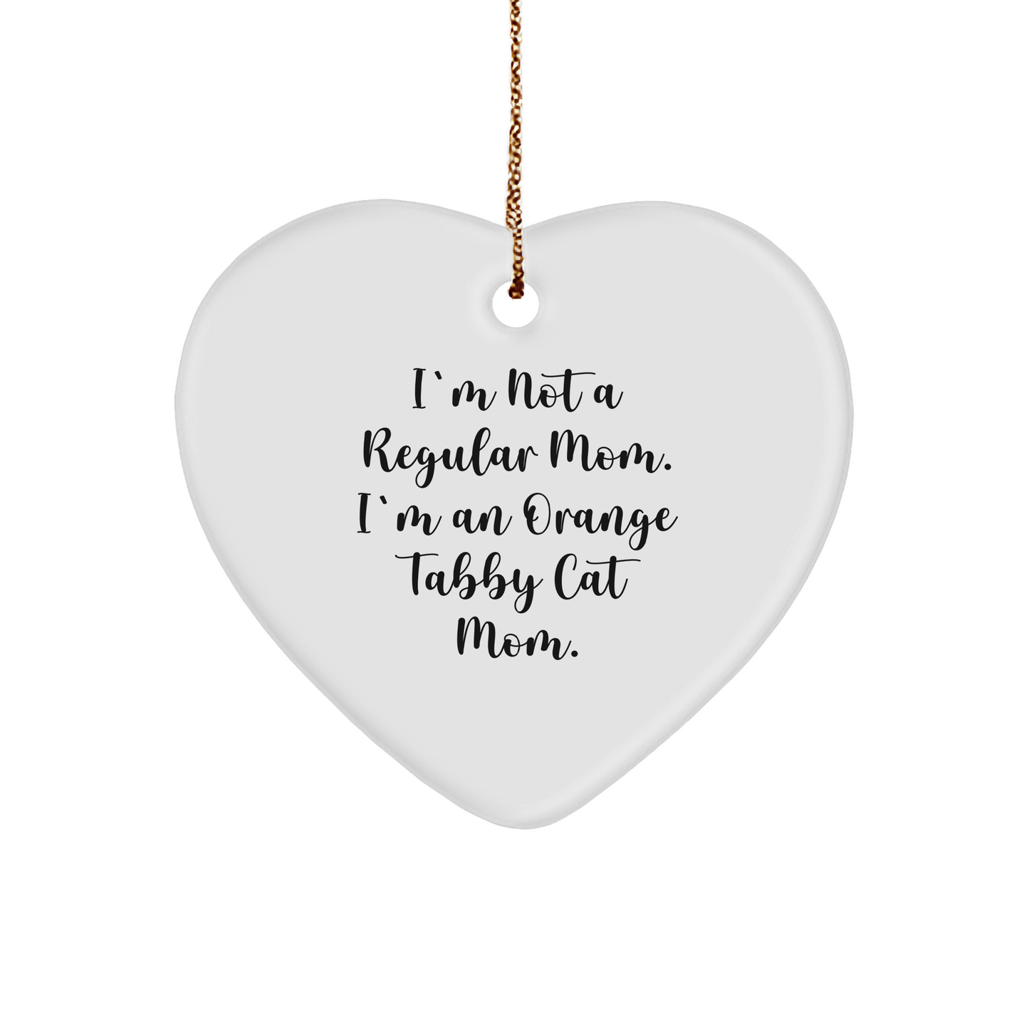Orange Tabby Cat Mom Funny Heart Ornament Gifts from Friends Family for Christmas Unique Souvenirs - Image 1