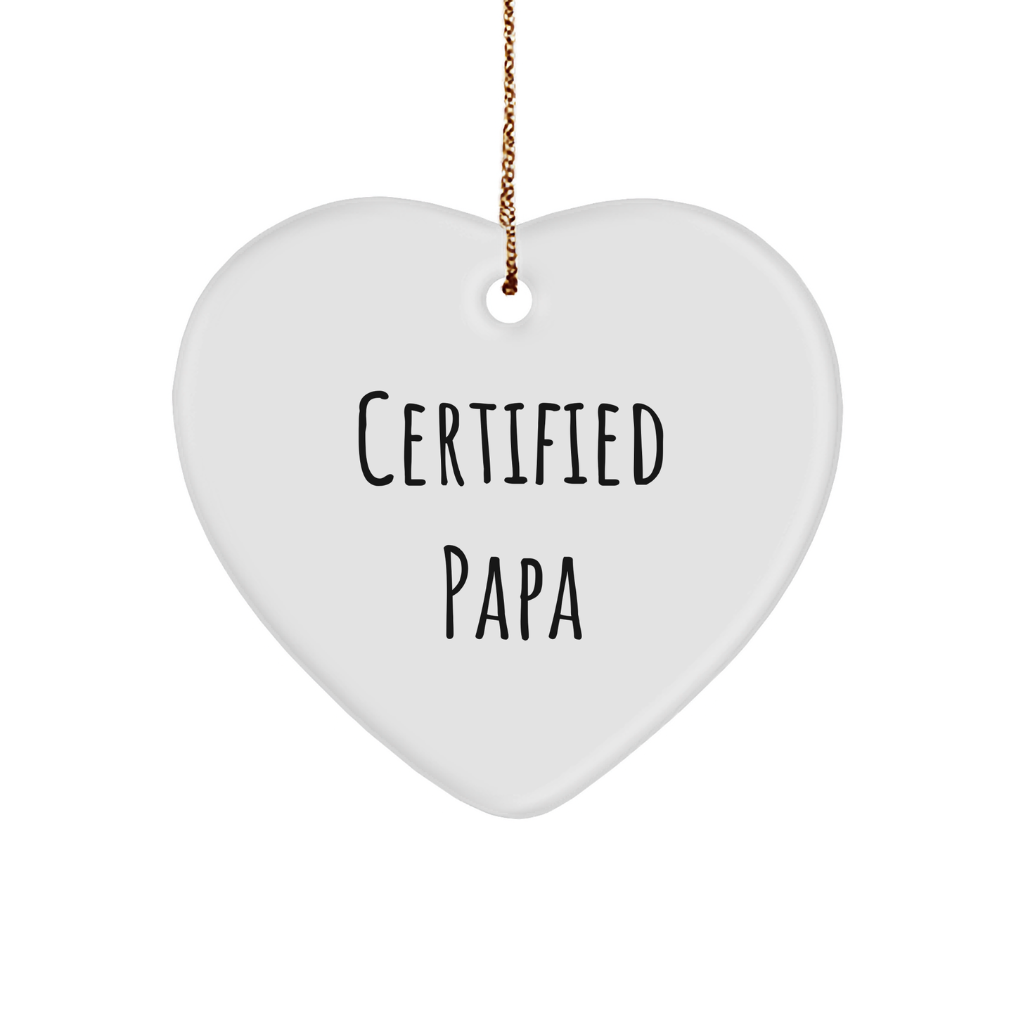 Funny Papa Heart Ornament Gifts from Men to Papa, Heartwarming Christmas Memorable Present for Papa, 'Certified Papa' Quote - Image 1
